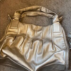 Metallic Silver Women's Shoulder Bag